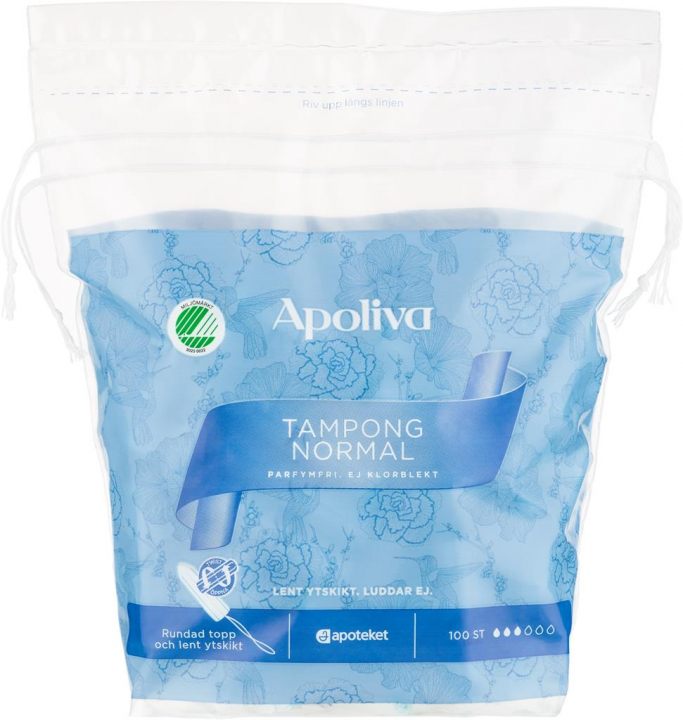 APOLIVA TAMPONS NORMAL  100 PCS in the group BATHROOM / PHARMACY at Amet & Partners AB (212313)