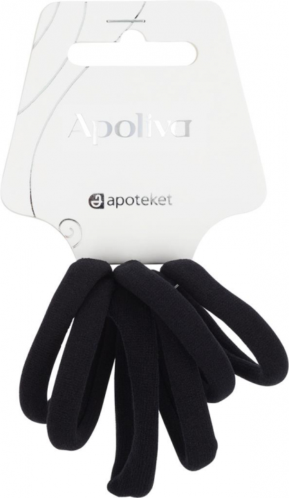 APOLIVA SOFT HAIR TIES BLACK 6 PCS in the group BATHROOM at Amet & Partners AB (215321)