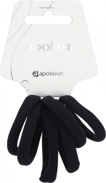 APOLIVA SOFT HAIR TIES BLACK 6 PCS