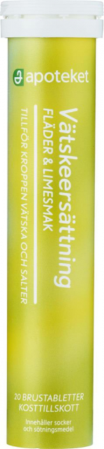 APOTEKET ORAL REHYDRATION TABLETS ELDERFLOWER & LIME 20 PCS