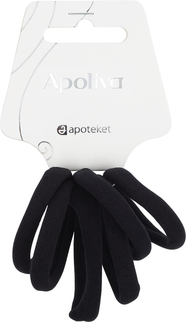 APOLIVA SOFT HAIR TIES BLACK 6 PCS